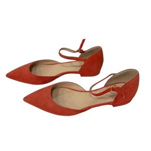 Red J. Crew Suede flats
